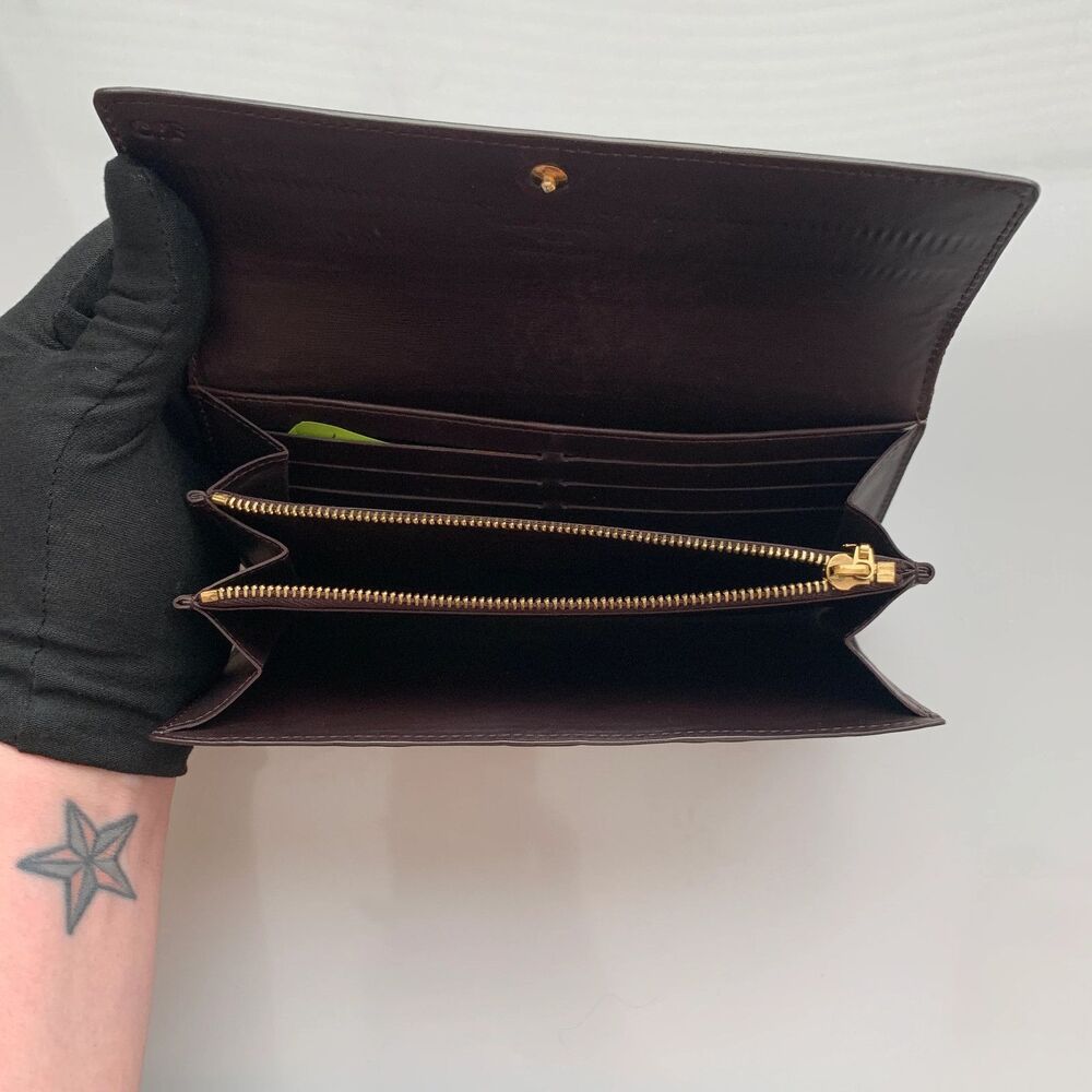 Louis Vuitton vernis patent Leather amarante long wallet tn0191 authentic with - Picture 3 of 9